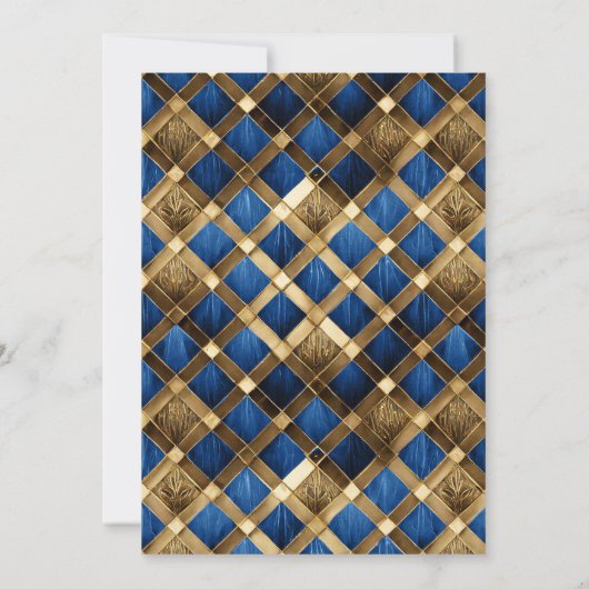 Zoet Zestien Masquerade Blauw Goud ID1032 Kaart (Achterkant)