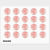 Zoet Zestien Perzik Roze Rose Metallic Glas Ronde Sticker (Vel)