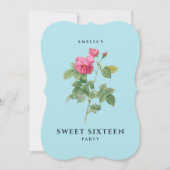 Zoet Zestien Roos Bloem Botanische Chique Kaart (Voorkant)
