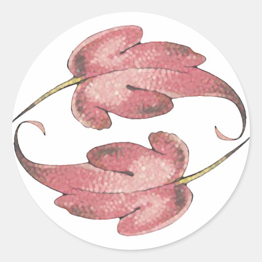 Zoet Zestien Roze Blad Sticker (Voorkant)