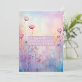 Zoet Zestien Roze Blauwe Lente Bloemen Kaart (Staand voorkant)