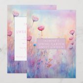 Zoet Zestien Roze Blauwe Lente Bloemen Kaart (Voorkant / Achterkant)