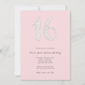 Zoet Zestien Roze Grijs Luipaard Verjaardag Kaart (Voorkant)