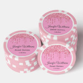 Zoet Zestien Roze Sparkles Druppelen Glitters Chiq Poker Chips (Opstapeling)