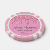 Zoet Zestien Roze Sparkles Druppelen Glitters Chiq Poker Chips (Enkel)