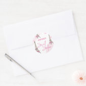 Zoet Zestien Roze Wit Parijs Eiffeltoren Ronde Sticker (Envelop)