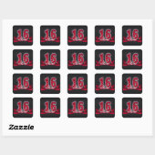 Zoet Zestien Sparkle Rood ID242 Vierkante Sticker (Vel)