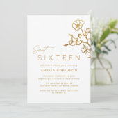 Zoet Zestien Zacht Glam Goud & Wit 16e Verjaardag Kaart (Staand voorkant)