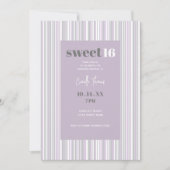 Zoet Zestien | Zachte Paarse en grijze strepen Kaart (Voorkant)