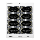 Zoet Zestien Zilver en Zwart, Aangepast, Water Etiket (Full Sheet)