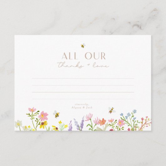 Zoet zo modern kan zijn minimaal dank u informatiekaartje (Voorkant)