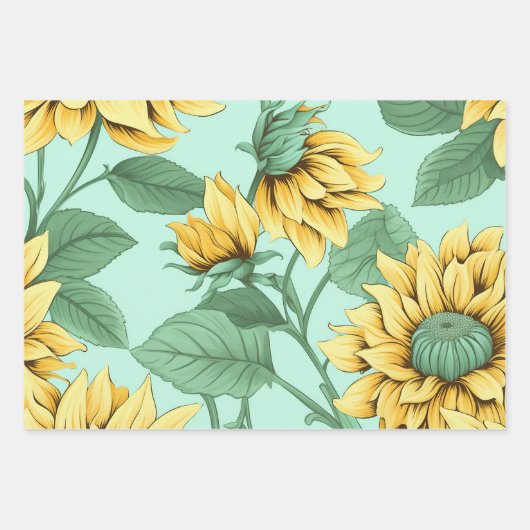 Zoet Zonnig Zonnebloem Wrapping Papier Inpakpapier Vel (Voorkant 3)