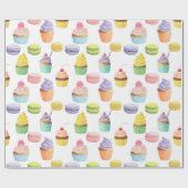 Zoetbakken, cupcakes en macaroons cadeaupapier (Vlak)