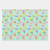 Zoetbakken, cupcakes en macaroons inpakpapier vel (Voorkant 3)