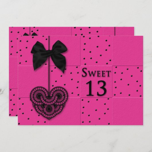 Zoete 13 Birthday Party-uitnodigingen Kaart (Voorkant / Achterkant)