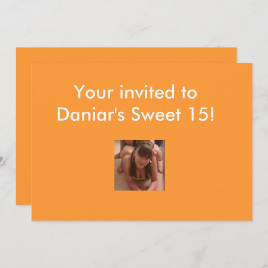 Zoete 15-16 uitnodigingen (Voorkant / Achterkant)