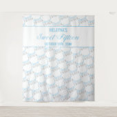 Zoete 15 Baby Blue Zilver Verjaardagsfeest Achterg Wandkleed (Voorkant)