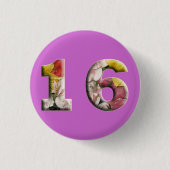 Zoete 16 16e Birthday Milestone Button (Voorkant)