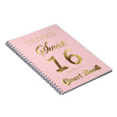 Zoete 16 16e Jubileum Guest Book Gold Notitieboek (Rechterzijde)