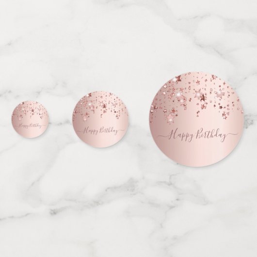 Zoete 16 16e verjaardag roos gouden roze sterren g confetti (Achterkanten)