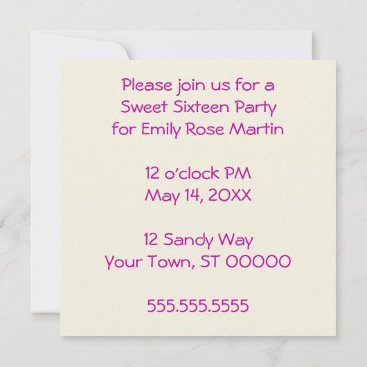  zoete 16 abstracte bloemkoorden kaart (Achterkant)