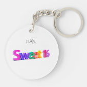 Zoete 16 acrylsleutelhanger, gepersonaliseerde sleutelhanger (Achterkant)