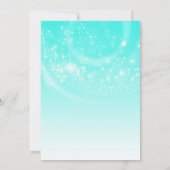 ZOETE 16 Aqua Blauwe & Zilveren Glittersterren Fee Kaart (Achterkant)