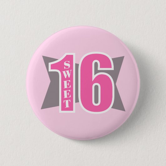Zoete 16 (Art Deco) Ronde Button 5,7 Cm (Voorkant)
