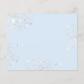 Zoete 16 babyblauwe budget zilveren save the date flyer (Achterkant)