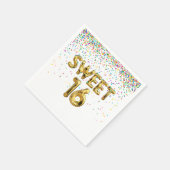 zoete 16 ballonnen en Confetti Servet (Hoek)