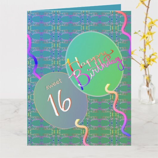 Zoete 16 ballonnen gevouwen wenskaart kaart (Gele Bloem)