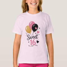 Zoete 16 ballonnen tiener meisjes grafische T-shir