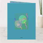 Zoete 16 Ballonnen Vouwbare Wenskaart Kaart (Achterkant)