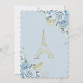 Zoete 16 Birthday Baby Blue Floral Paris Gold Kaart (Achterkant)