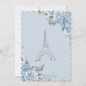 Zoete 16 Birthday Baby Blue Floral Paris Silver Kaart (Achterkant)