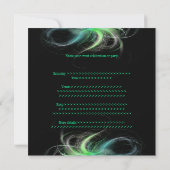 Zoete 16 Birthday Black & Blue Green Swirls Kaart (Achterkant)