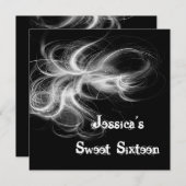 Zoete 16 Birthday Black & White Swirls Kaart (Voorkant / Achterkant)
