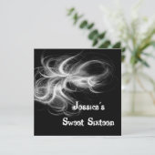 Zoete 16 Birthday Black & White Swirls Kaart (Staand voorkant)