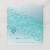 Zoete 16 Birthday Blauwgroen Blue Glitter & Blue G Plaatskaartje (Buitenkant ongevouwen)