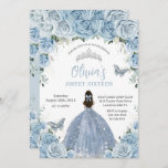 Zoete 16 Birthday Blue Floral Silver Butterfly Kaart<br><div class="desc">Pas deze lieflijke lieflijke 16 verjaardagsuitnodiging gemakkelijk en snel aan met een eigen formulering,  druk eenvoudig de pas het knoop aan om de stijl en de plaatsing van de tekst verder te herschikken en te formatteren. Overeenkomende objecten in de winkel! c) De Happy Cat Studio</div>