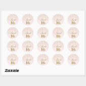Zoete 16 Birthday Blush Pink Gold Confetti Ronde Sticker (Vel)