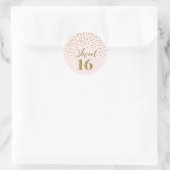 Zoete 16 Birthday Blush Pink Gold Confetti Ronde Sticker (Tas)