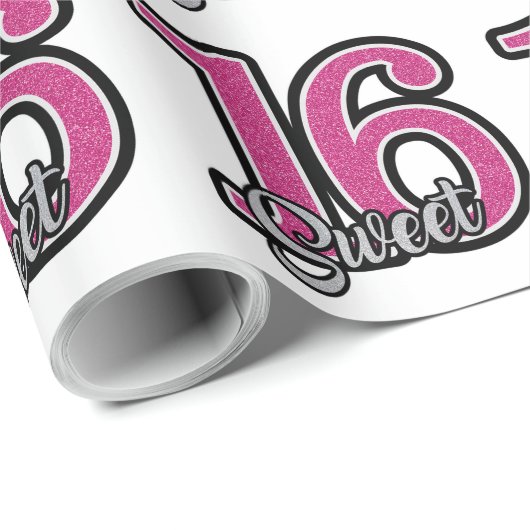 Zoete 16 Birthday Cadeaupapier (Rol Hoek)