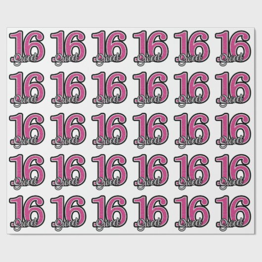 Zoete 16 Birthday Cadeaupapier (Vlak)