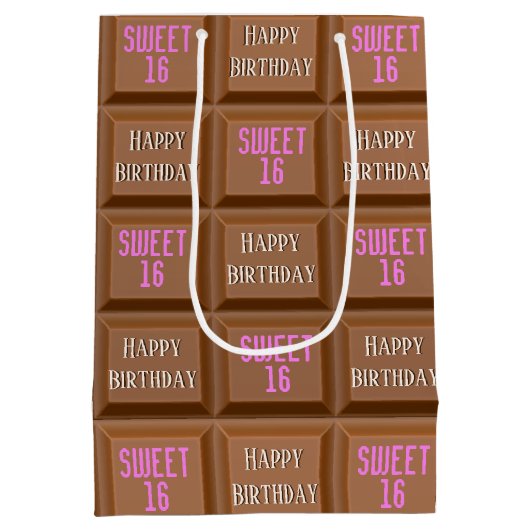 Zoete 16 Birthday Chocolate Snoep Bar Medium Cadeauzakje (Achterkant)