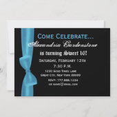 Zoete 16 Birthday Faux Blue Bow Kaart (Achterkant)