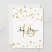 Zoete 16 Birthday Faux Gold Foil Glitter Lights Kaart (Achterkant)