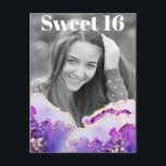 *~* Zoete 16 Birthday Foto Violet Abstract AP29 Uitnodiging Briefkaart<br><div class="desc">(zoek AP29 voor gelijkaardige design op diverse producten) (Dit ontwerp kan aan OM HET EVEN WELKE LEEFTIJD of GEBEURTENIS worden aangepast) Bereik uit als u hulp nodig hebt. *~* Energy Enhanced Abstract Briefkaart. Verander/geef de tekst en FOTO van het zoete 16 Meisje van de Dag uit. Abstracte Artsy Girly Chic...</div>