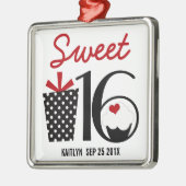 Zoete 16 Birthday gepersonaliseerd Keepomwille Metalen Ornament (Links)