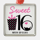 Zoete 16 Birthday gepersonaliseerd Keepomwille Metalen Ornament (Voorkant)